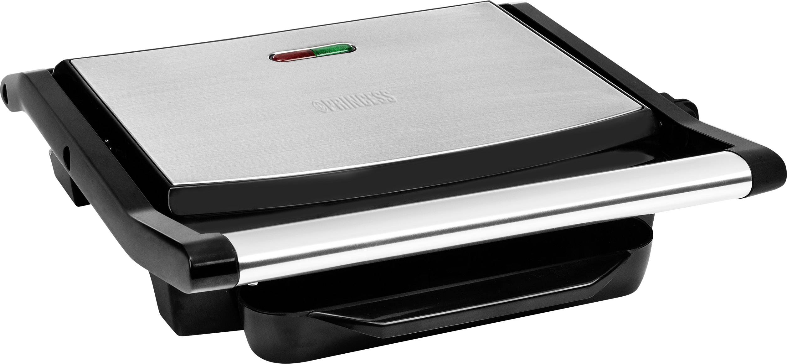 Princess Panini Elektro Kontaktgrill Silber, Schwarz
