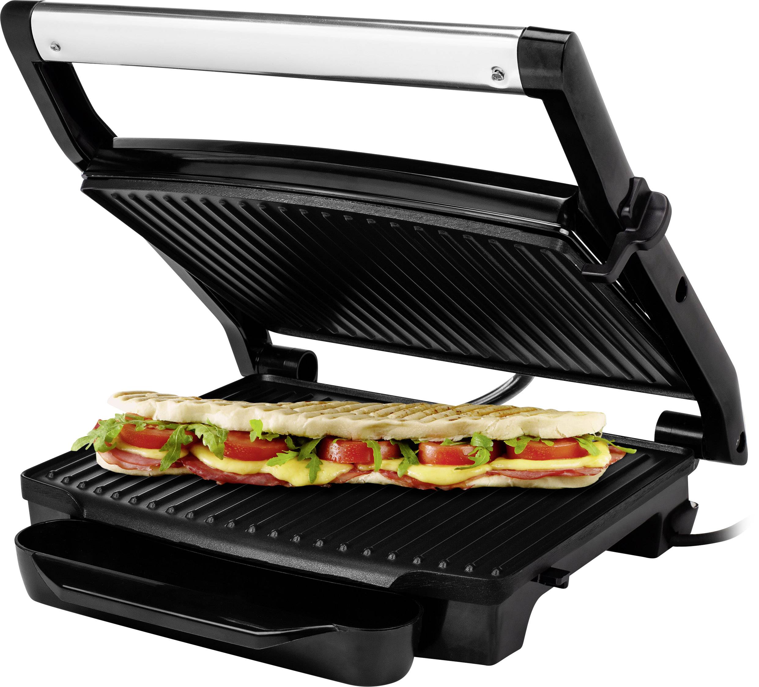 Princess Panini Elektro Kontaktgrill Silber, Schwarz
