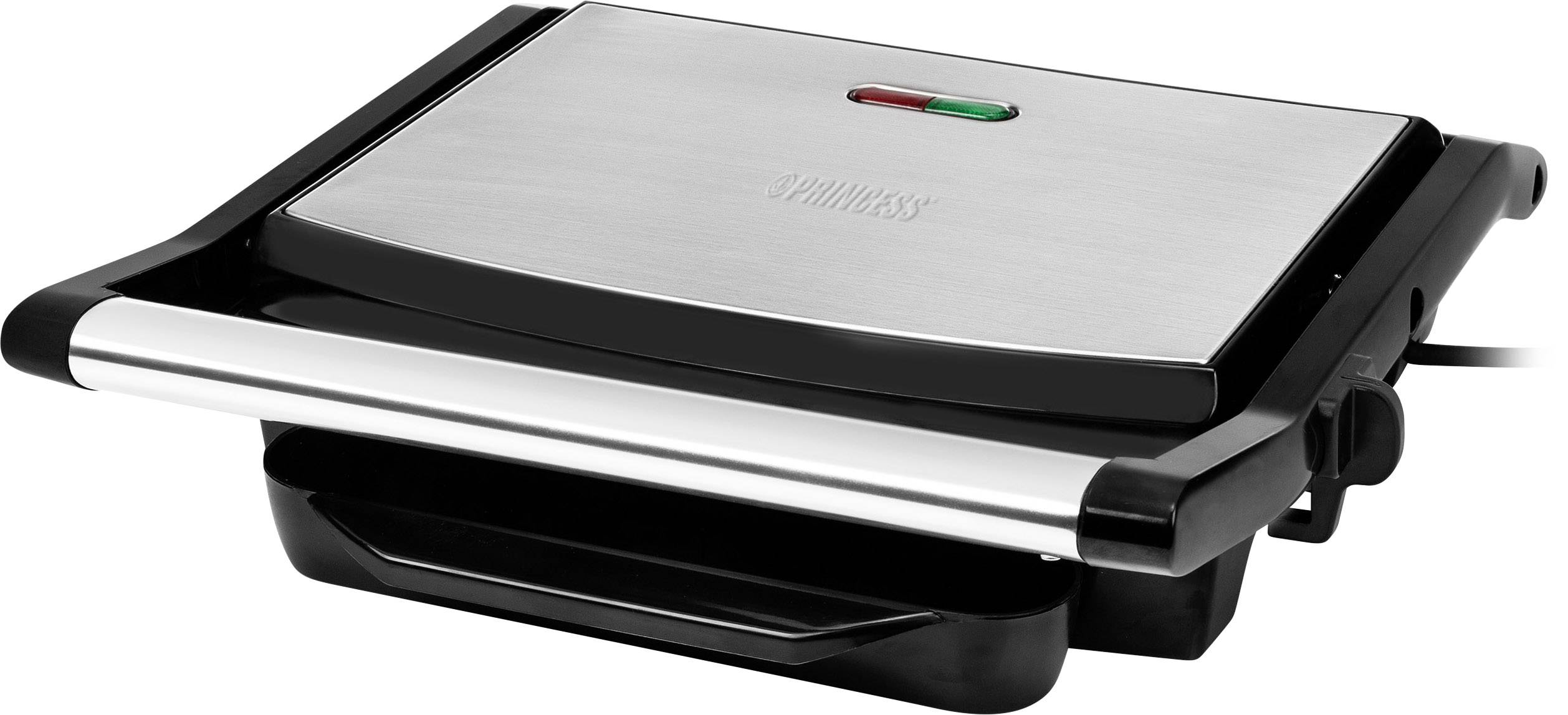 Princess Panini Elektro Kontaktgrill Silber, Schwarz