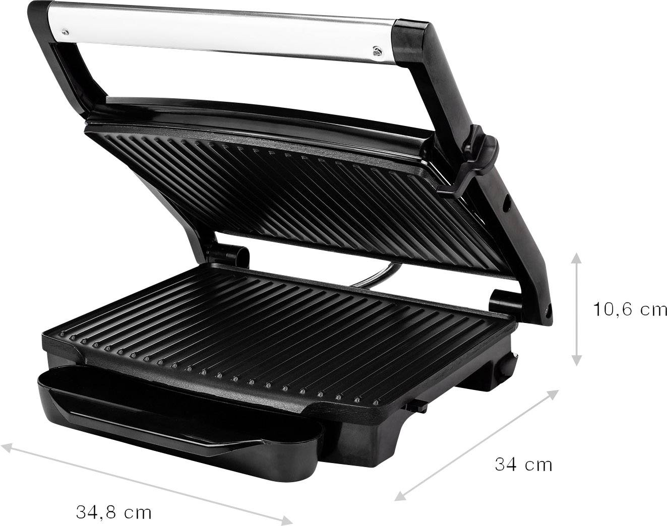 Princess Panini Elektro Kontaktgrill Silber, Schwarz