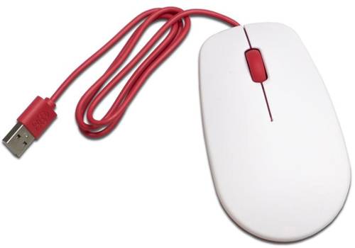 Raspberry Pi® Raspberrymaus weiß USB Maus Optisch Weiß, Rot
