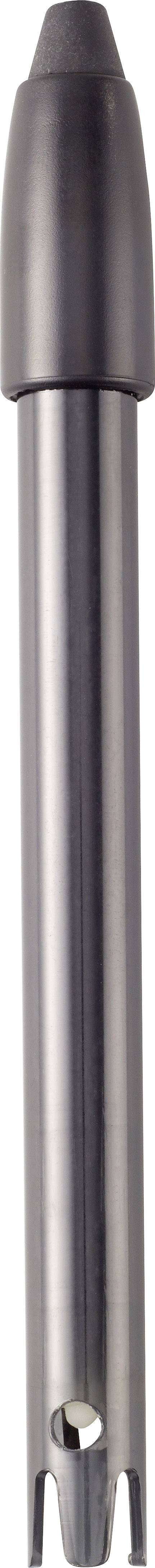 Metallischer Apfelausstecher mit zylindrischem Griff und kegelförmiger Spitze. Ideal zum Entfernen von Apfelschalen und Kernen.