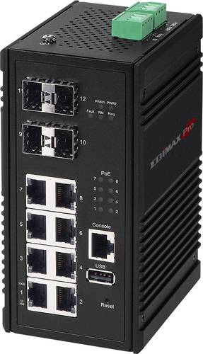 EDIMAX Pro IGS-5408P Industrial Ethernet Switch 8 + 4 Port PoE-Funktion