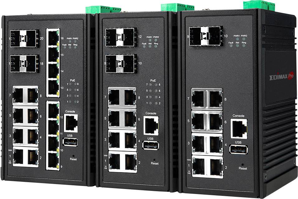 EDIMAX IGS-5408P Industrial Ethernet Switch 8 + 4 Port PoE-Funktion