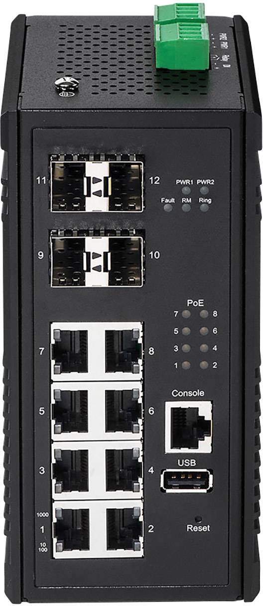 EDIMAX IGS-5408P Industrial Ethernet Switch 8 + 4 Port PoE-Funktion