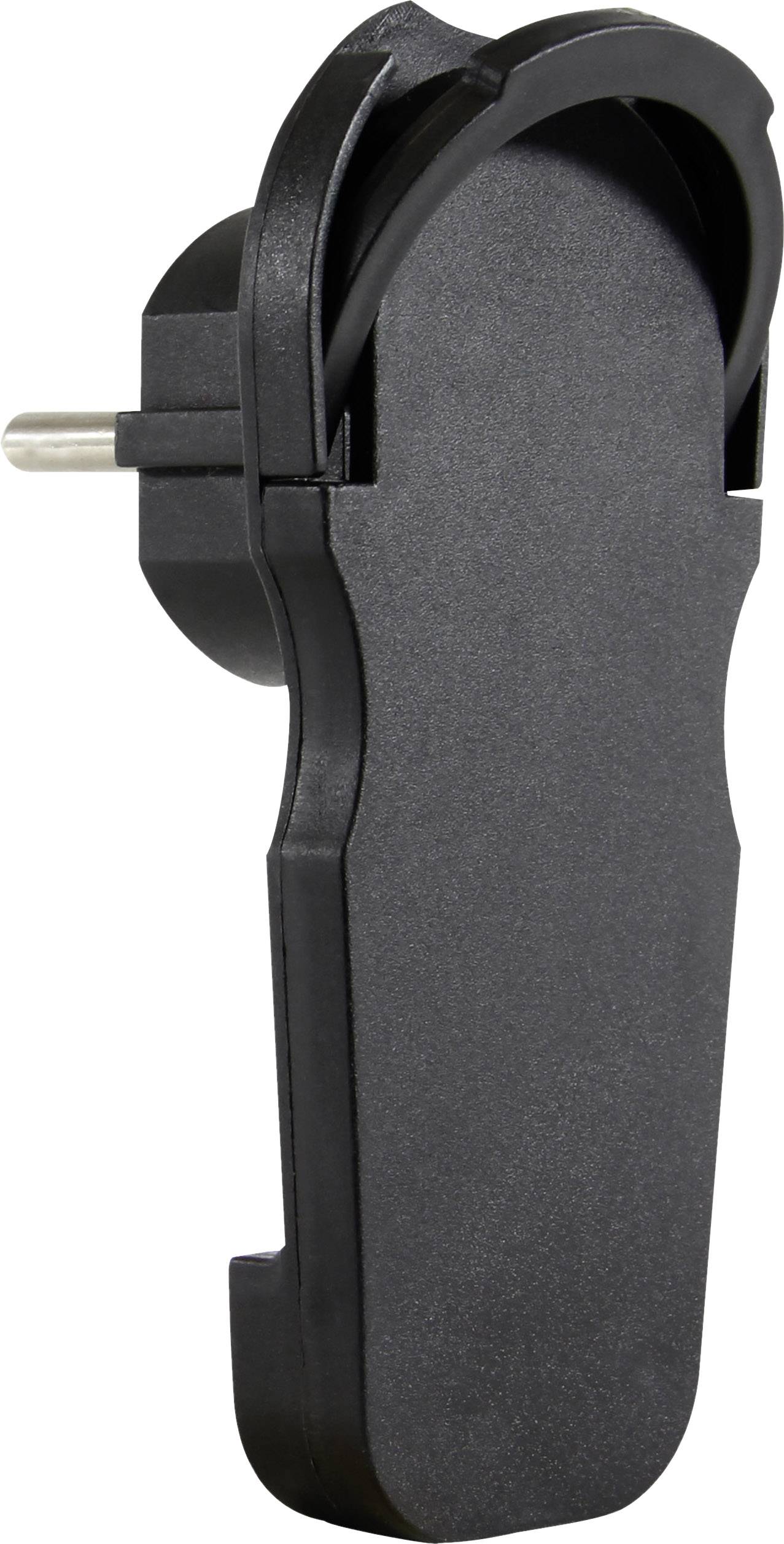 REV 0018260500 Schutzkontakt-Flachstecker 230V Schwarz IP20