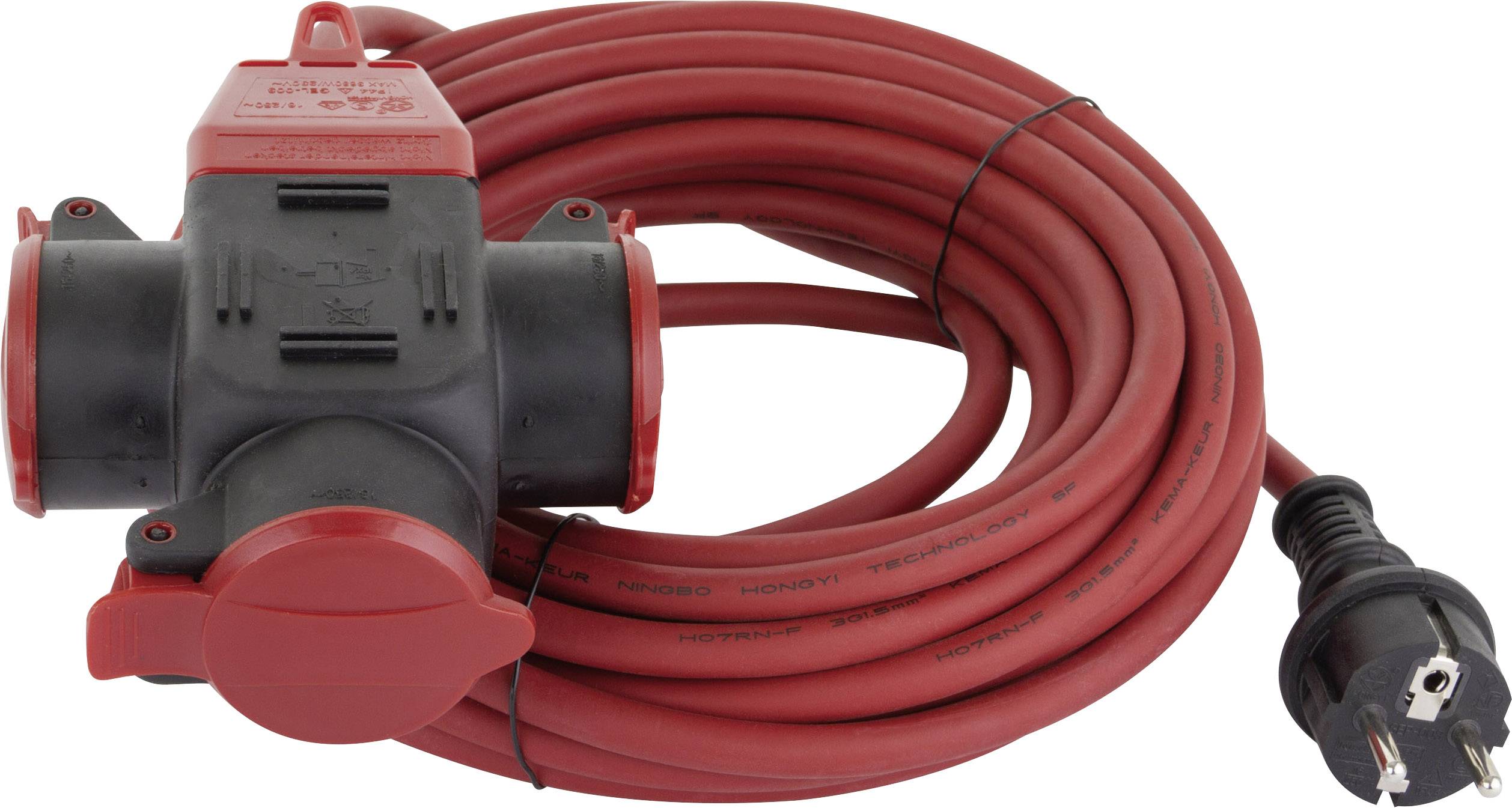 REV 006716 Strom Verlängerungskabel Rot 10.00m H07RN-F 3G 1,5mm²
