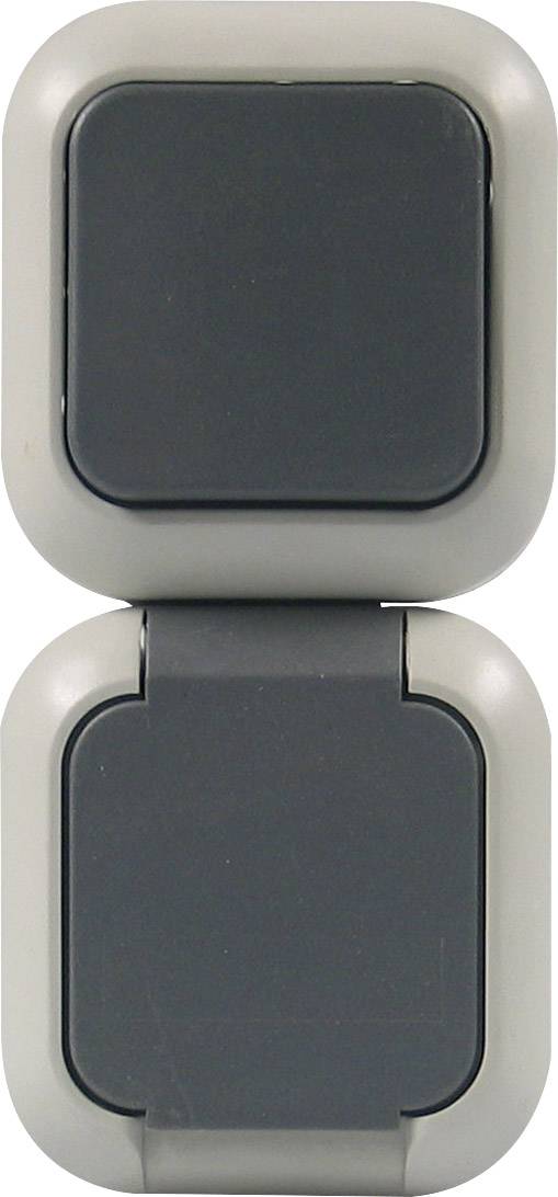 REV Schalter/Steckdosen Kombination Grau 005536 1 St.