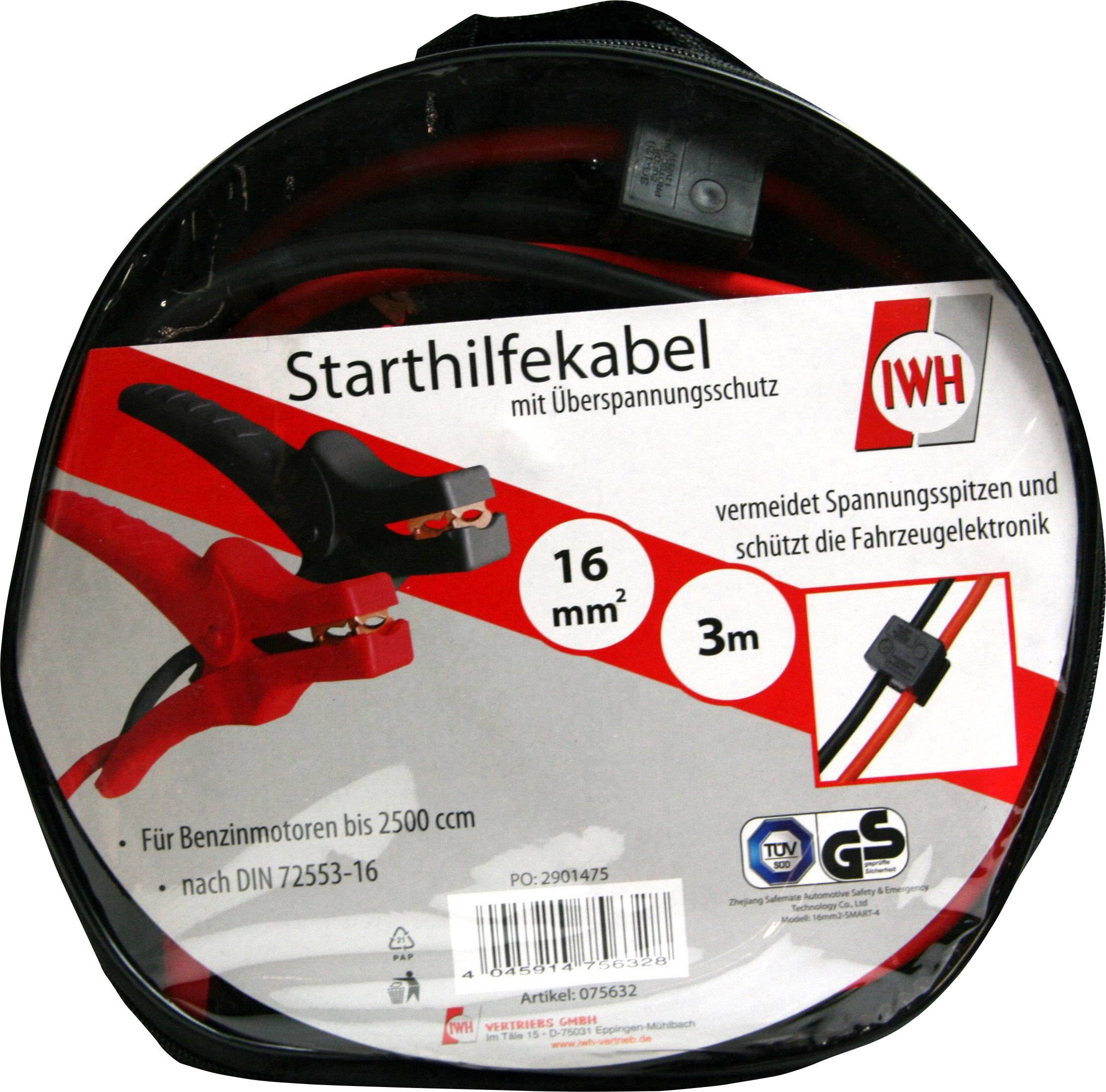 IWH 075632 Starthilfekabel 19.4 mm² Aluminium (kupferbeschichtet) 3.00 m mit Schutzschaltung