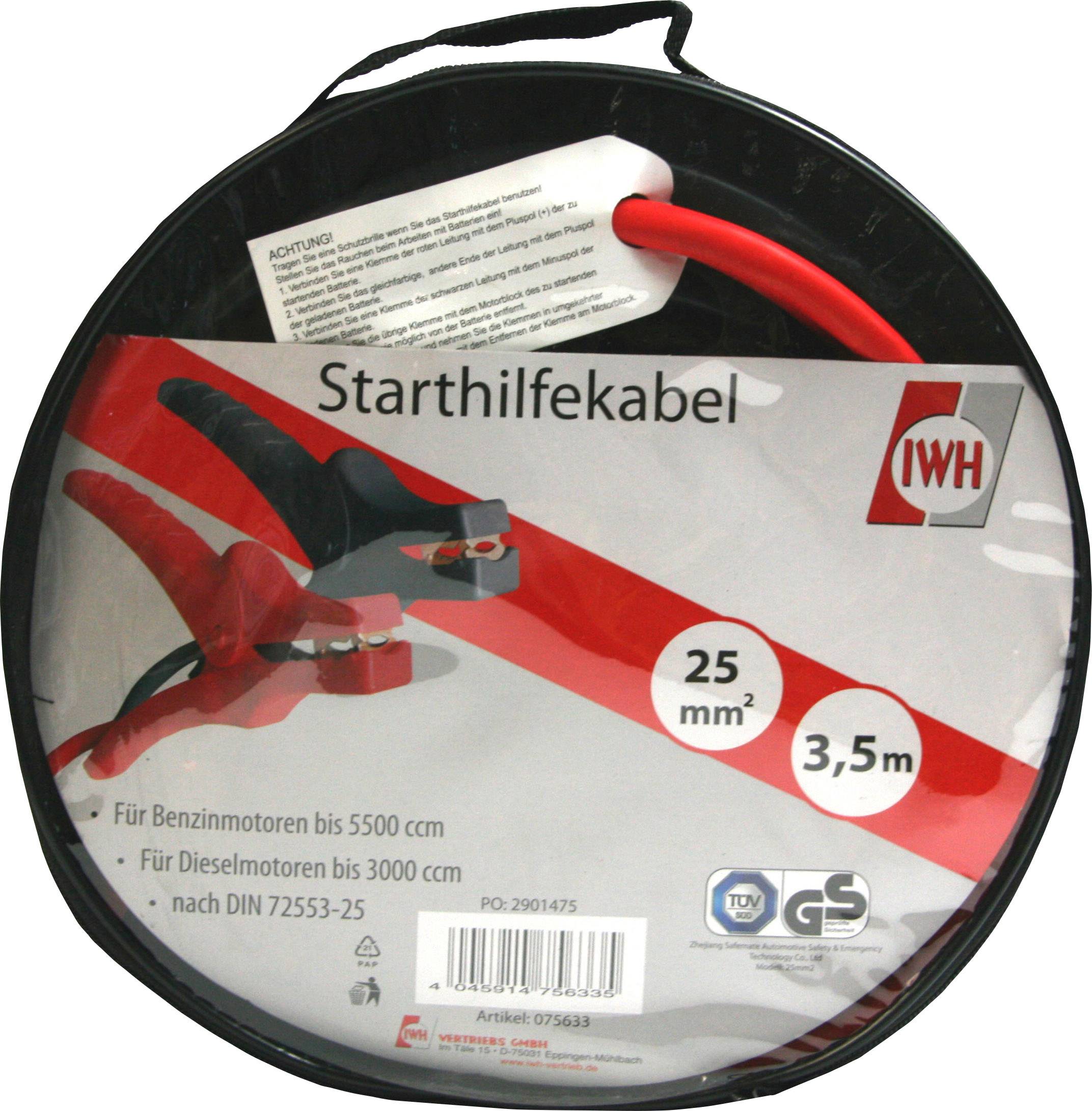 IWH 075633 Starthilfekabel 30.0mm² Aluminium (kupferbeschichtet) 3.50m