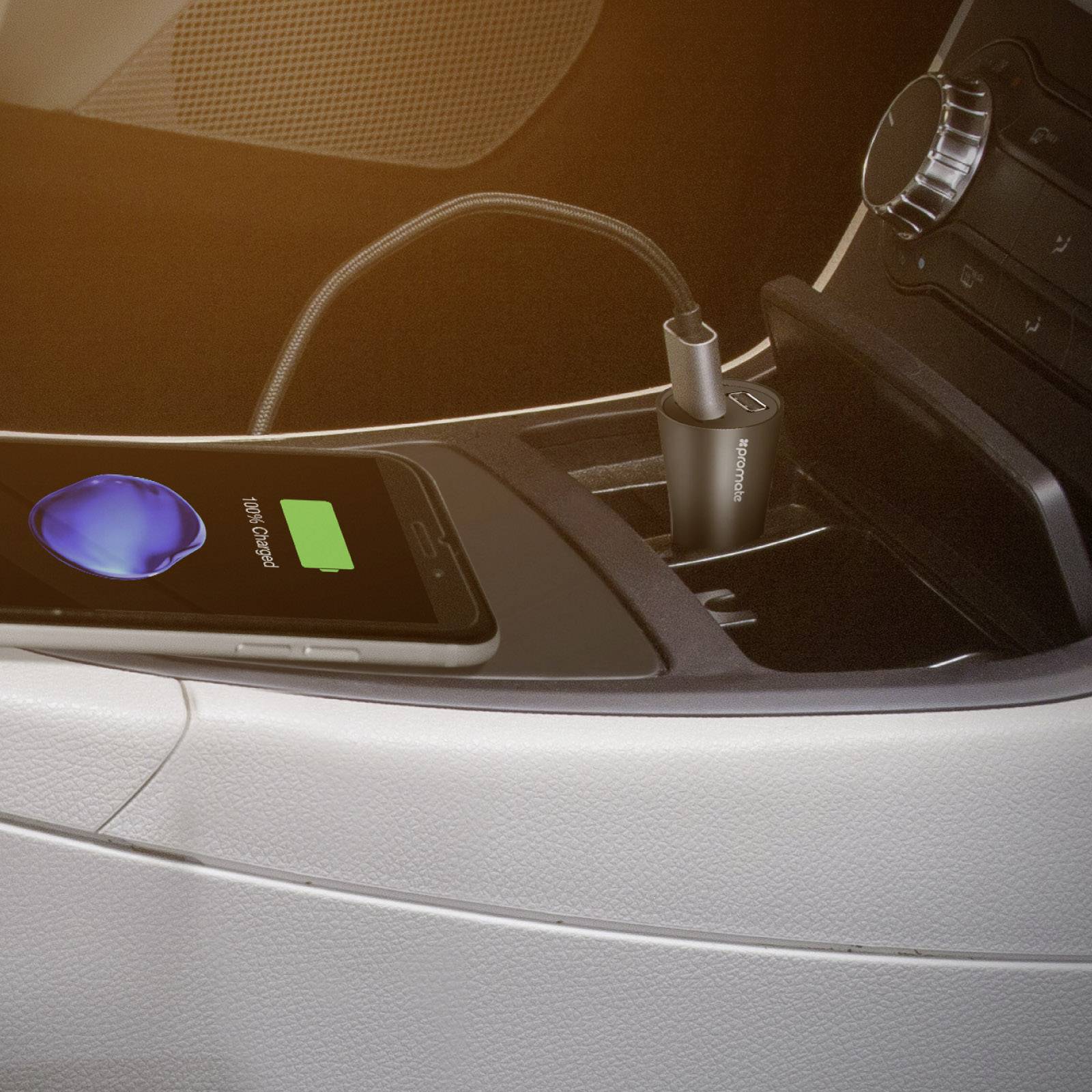 Pro Mate Robust-QC3 black USB-Ladegerät KFZ, LKW Ausgangsstrom (max.) 4800 mA Anzahl Ausgänge: 2 x USB 3.2 Gen 1 Buchse A (USB 3.0), USB