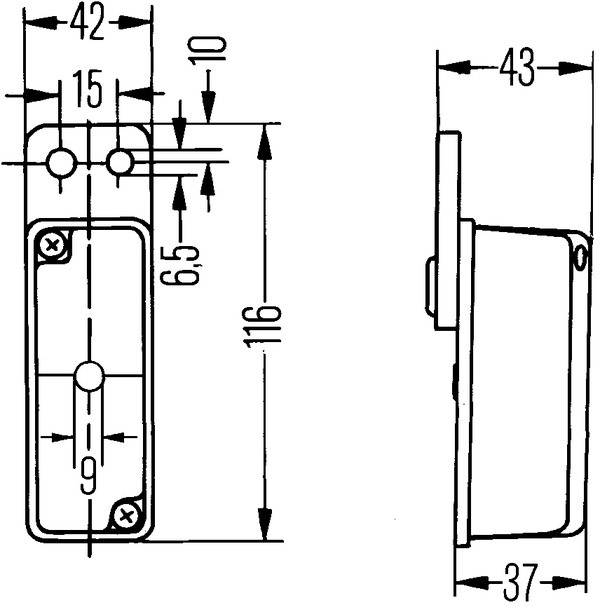 Hella Umriss-Markierungsleuchte Markierungsleuchte seitlich 12 V, 24 V