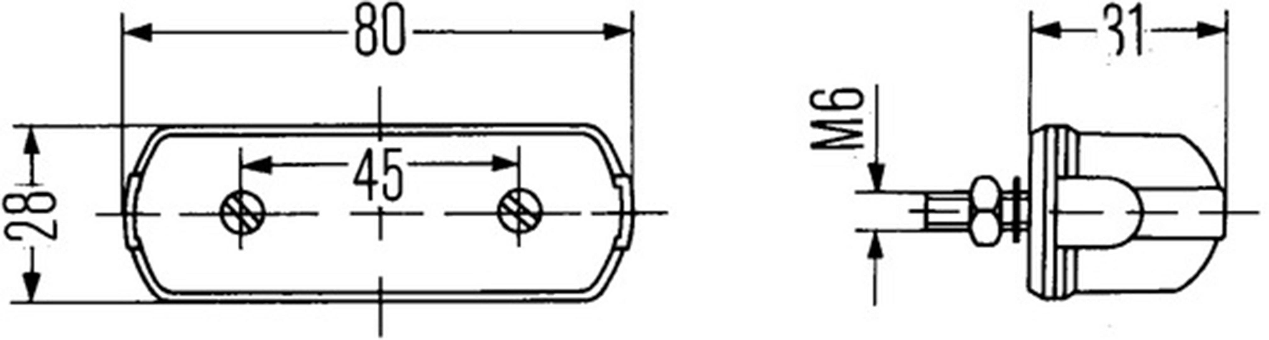 Hella Kennzeichenleuchte Kennzeichenleuchte links, rechts, hinten 12 V, 24V