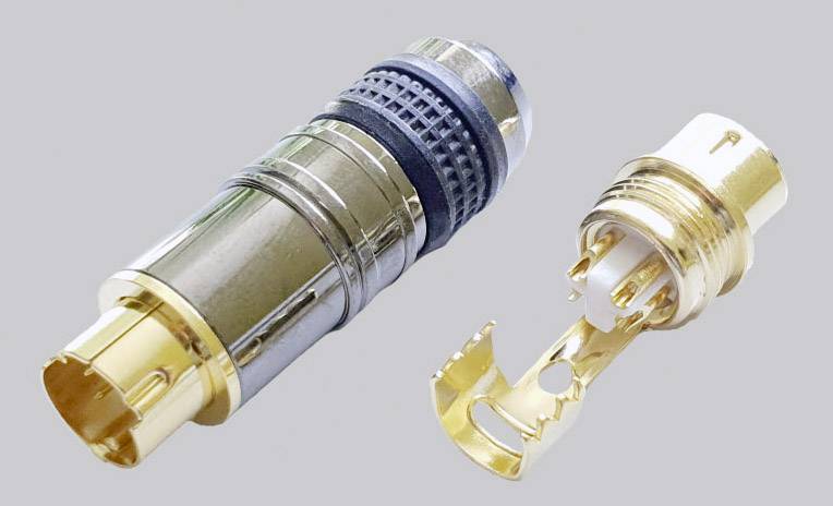 BKL Electronic 0212017 Miniatur-DIN-Rundsteckverbinder Stecker, gerade Polzahl: 4 Chrom 1 St.