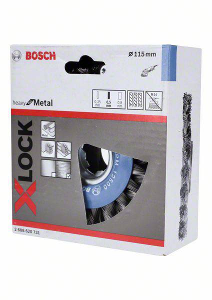 Bosch Accessories Scheibenbürste Heavy for Metal X-LOCK, gezopft, 115 mm, 0,5 mm, 12mm 2608620731 1St.