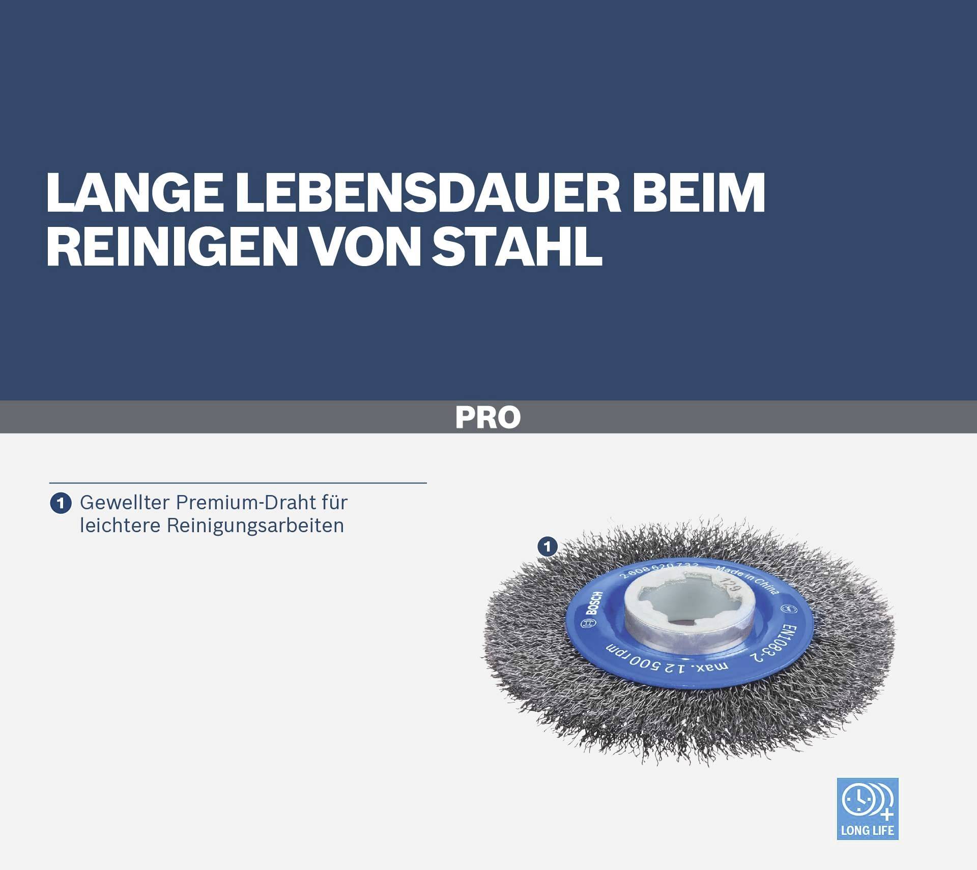 Bosch Accessories Scheibenbürste Clean for Metal X-LOCK, gewellt, 115 mm, 0,3mm 2608620732 1St.