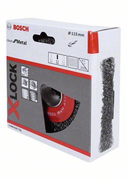 Bosch Accessories Scheibenbürste Clean for Metal X-LOCK, gewellt, 115 mm, 0,3mm 2608620732 1St.