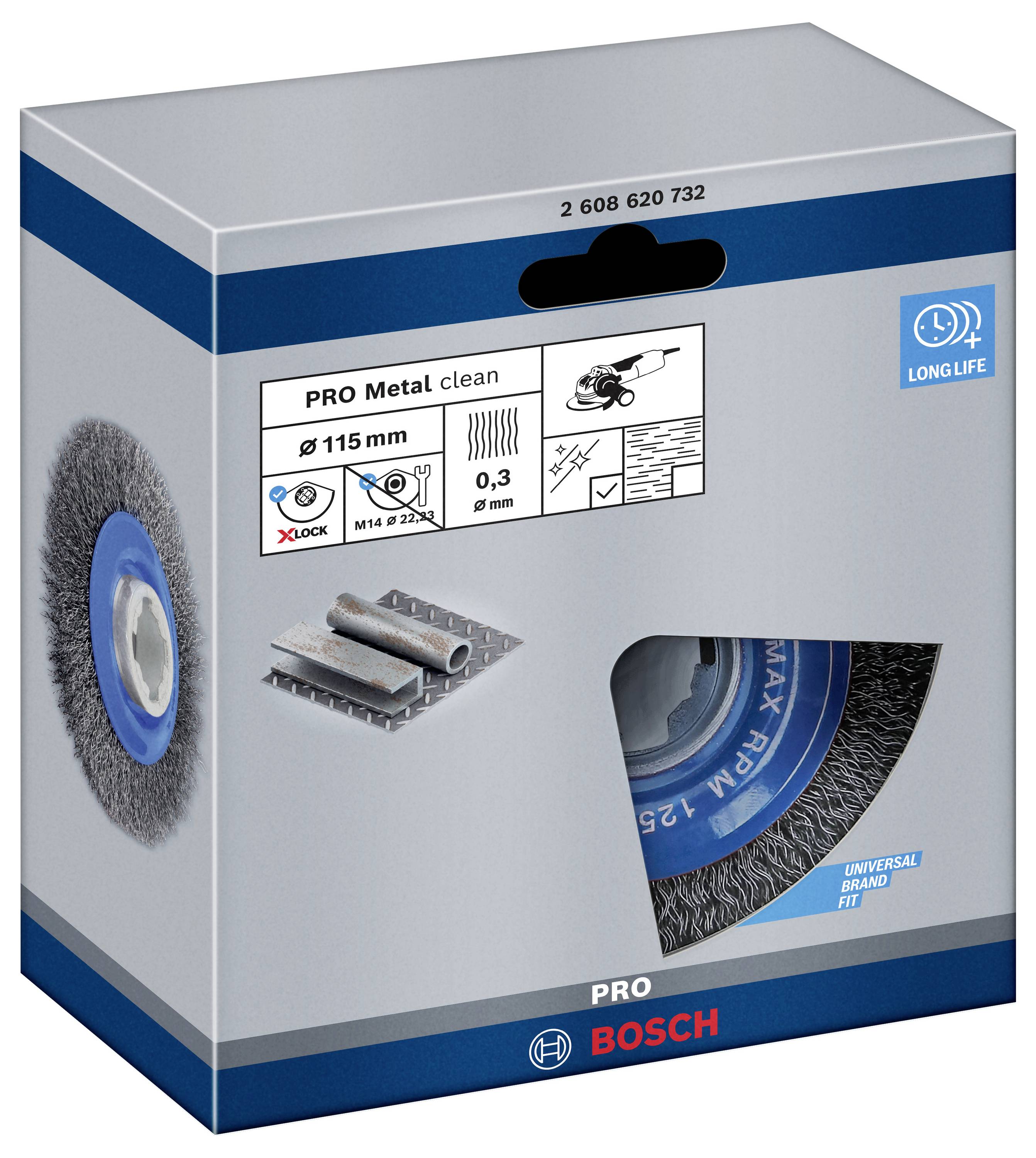 Bosch Accessories Scheibenbürste Clean for Metal X-LOCK, gewellt, 115 mm, 0,3 mm 2608620732 1 St.