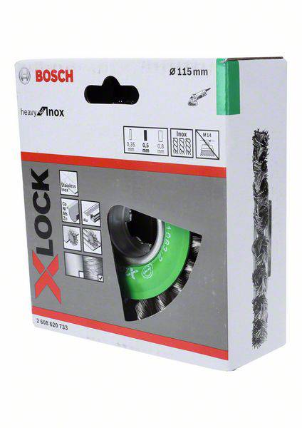 Bosch Accessories Scheibenbürste Heavy for Inox X-LOCK, gezopft, rostfrei, 115 mm, 0,5mm 2608620733 1St.