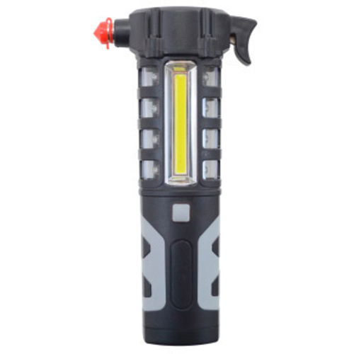 Shada 700321 Scheibenhammer LED-Notleuchte rot, Magnethalter, Gurtschneider, LED-Leuchte, Taschenlampenfunktion Pkw, Lkw, SUV