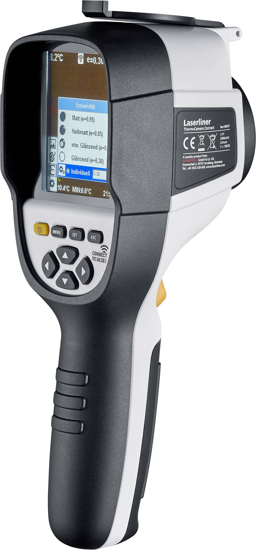 Laserliner ThermoCamera Connect Wärmebildkamera -20 bis 350 °C 220 x 165 Pixel 9 Hz integrierte Dig