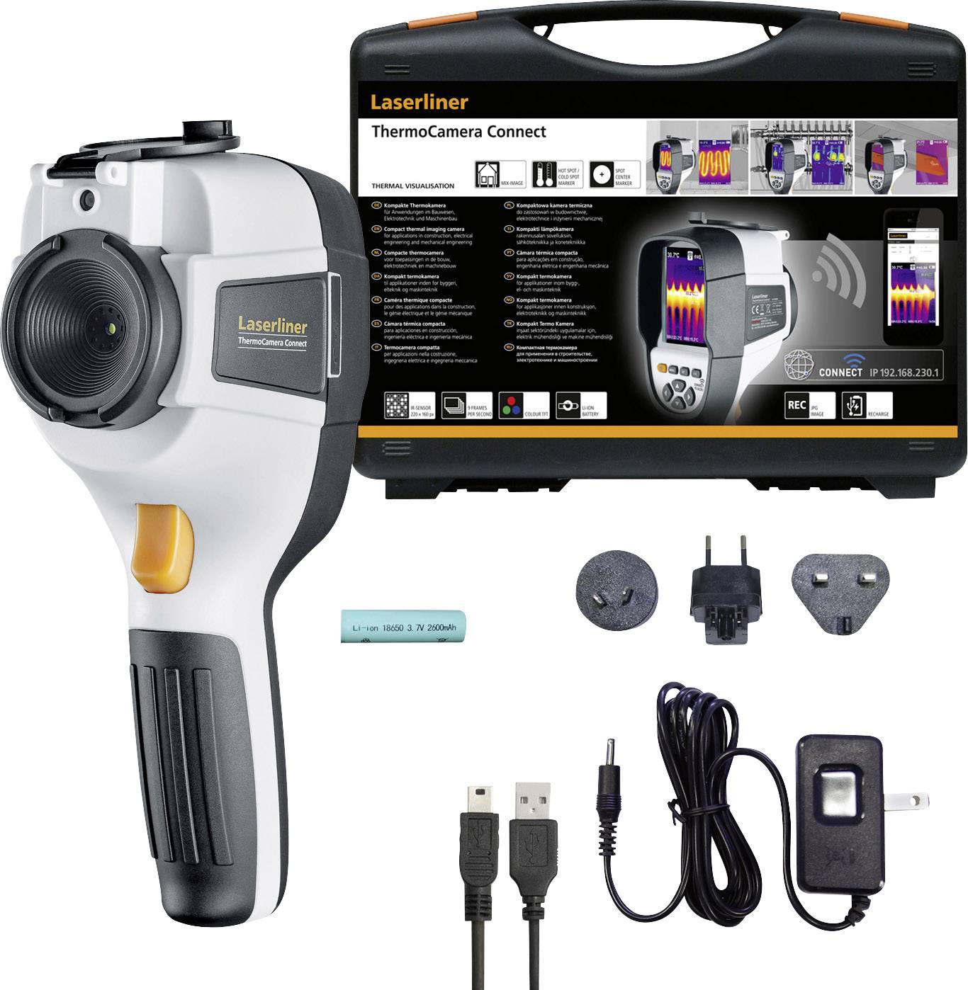 Laserliner ThermoCamera Connect Wärmebildkamera -20 bis 350°C 220 x 165 Pixel 9Hz integrierte Digitalkamera