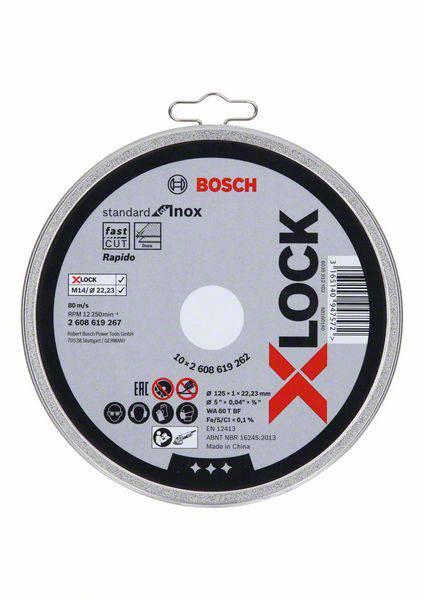 Bosch Accessories 2608619262 Trennscheibe gerade 125mm INOX