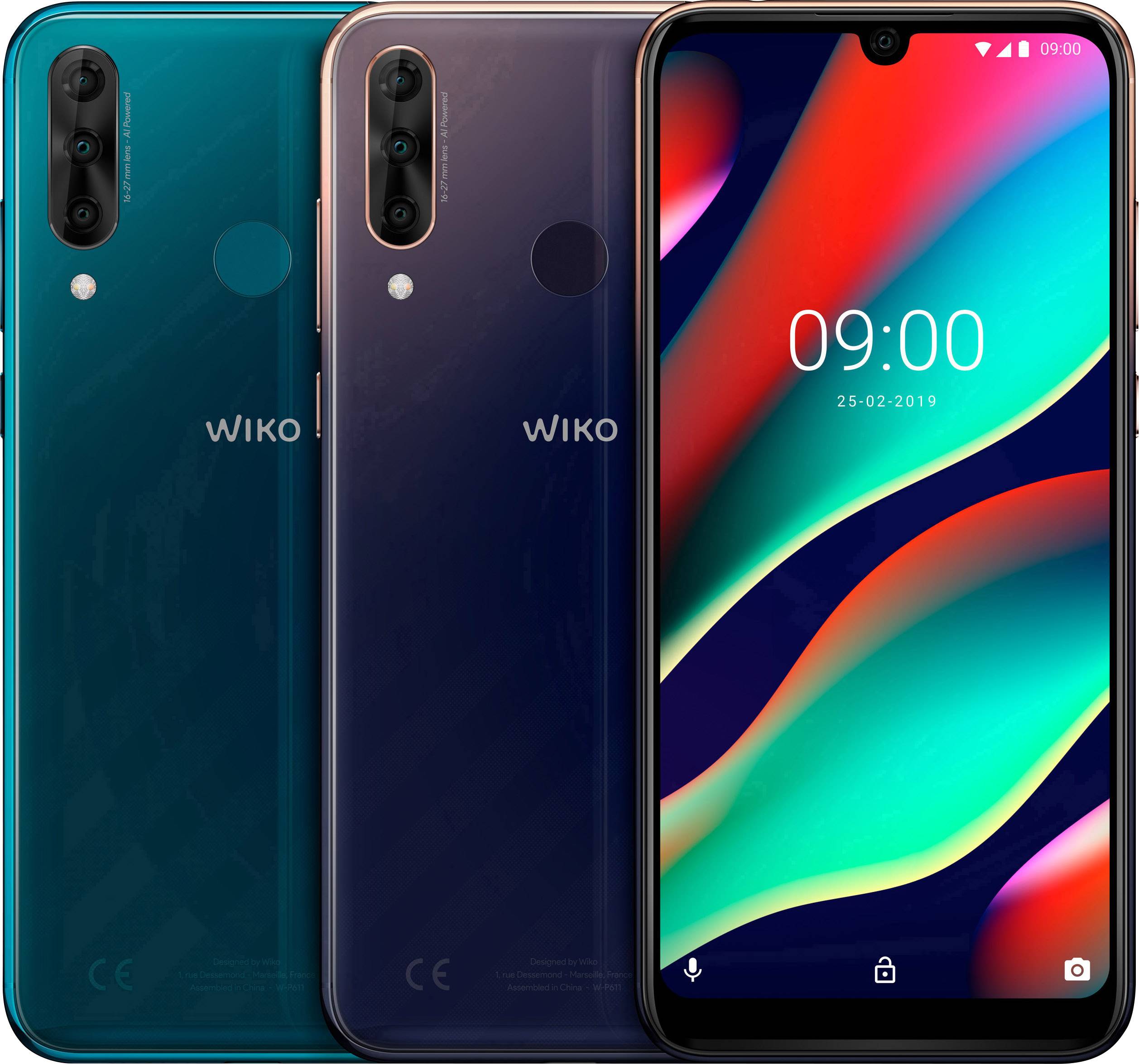 WIKO View 3 Pro Smartphone 128GB 6.3 Zoll (16 cm) Hybrid-Slot Android™ 9.0 12 Mio. Pixel Deep Bleen