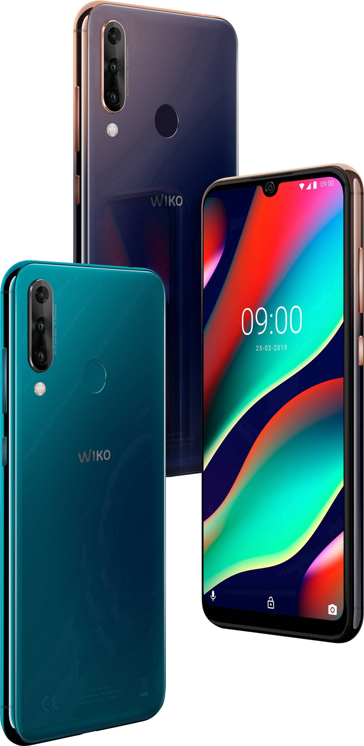 WIKO View 3 Pro Smartphone 128GB 6.3 Zoll (16 cm) Hybrid-Slot Android™ 9.0 12 Mio. Pixel Deep Bleen