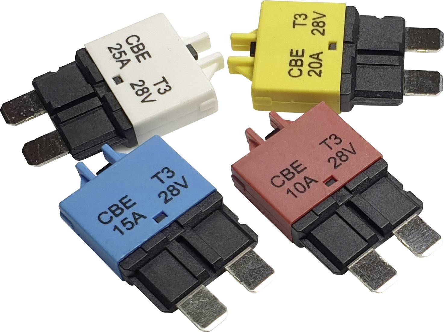 Hansor Circuit Breaker Standard, type 3, Manual Reset, 10A CBE3 Series 10A Sicherungsautomat Standard Flachsicherung 10A Rot 1St.