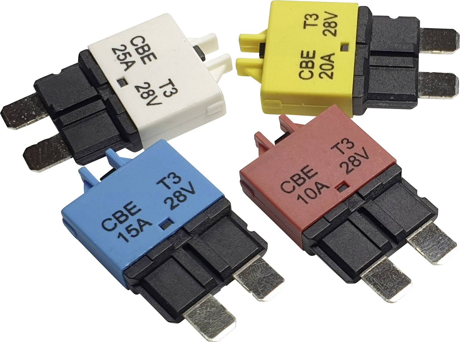 Hansor Circuit Breaker Standard, type 3, Manual Reset, 15A CBE3 Series 15A Sicherungsautomat Standard Flachsicherung 15A Blau 1St.