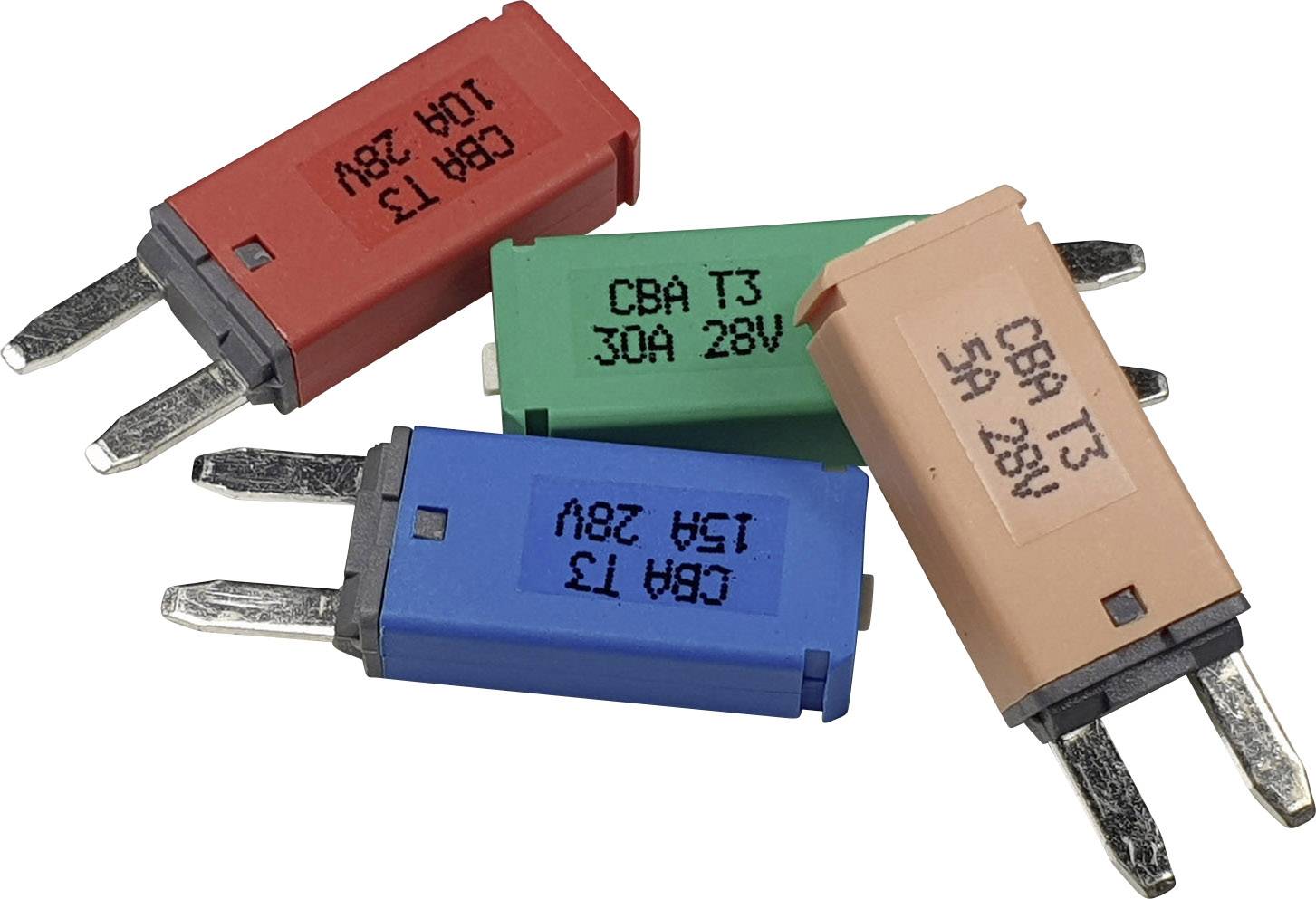 Hansor Circuit Breaker Mini, type 3. Manual Reset, 5A CBA3 Series 5A Sicherungsautomat Standard Flachsicherung 5A Hellbraun 1St.