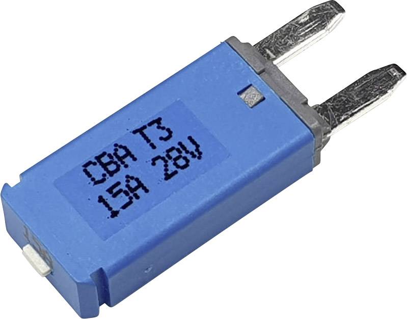 Hansor Circuit Breaker Mini, type 3. Manual Reset, 15A CBA3 Series 15A Sicherungsautomat Standard Flachsicherung 15A Blau 1St.