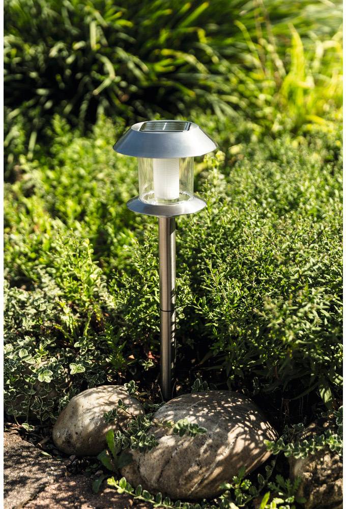 Heitronic Solar-Gartenleuchte Greta 35480 LED Warm-Weiß Edelstahl
