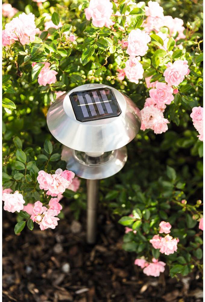 Heitronic Solar-Gartenleuchte Greta 35480 LED Warm-Weiß Edelstahl
