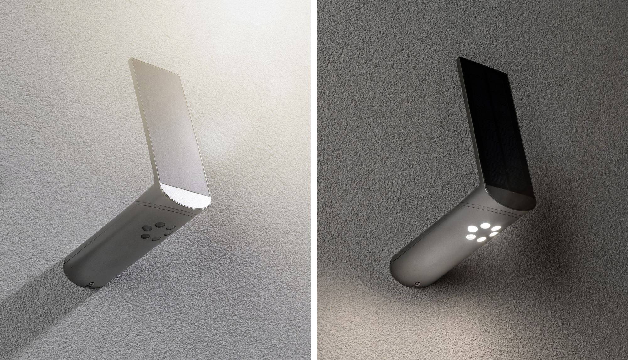 Paulmann Ilias 94261 Solar-Außenwandleuchte mit Bewegungsmelder 1.20W Warmweiß Weiß