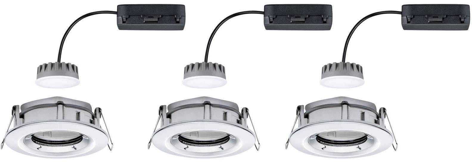 Paulmann Nova Plus Bad-Einbauleuchte 3er Set LED LED 20.4W IP65 Chrom
