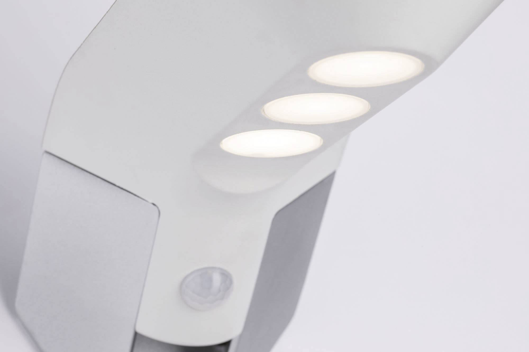 Paulmann 94251 Soley Solar-Außenwandleuchte mit Bewegungsmelder 1.22W Warmweiß Weiß