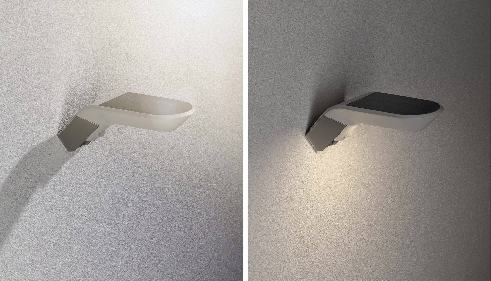 Paulmann 94251 Soley Solar-Außenwandleuchte mit Bewegungsmelder 1.22W Warmweiß Weiß