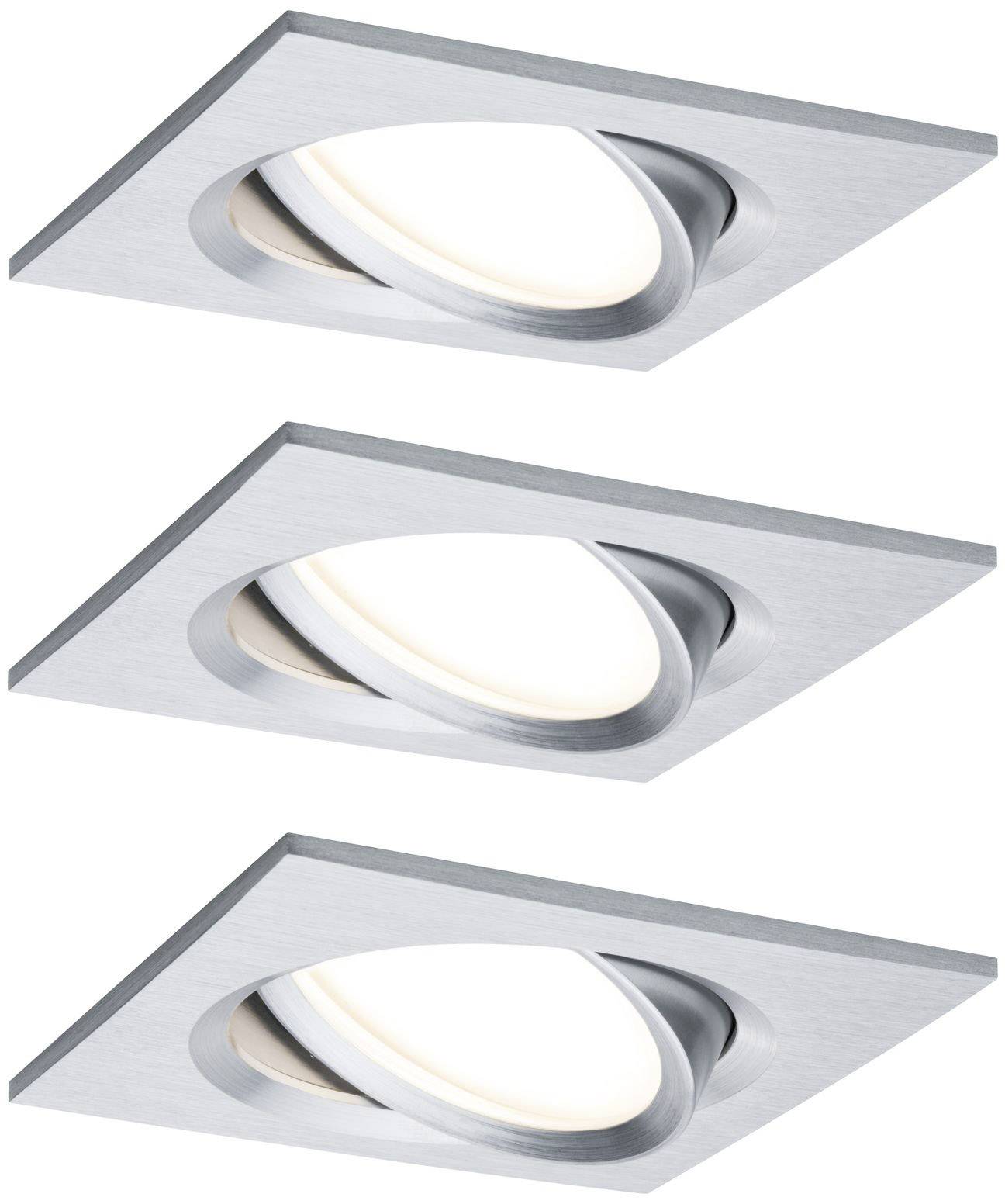 Paulmann 93680 LED-Einbauleuchte 3er Set 18W Aluminium (gedreht)