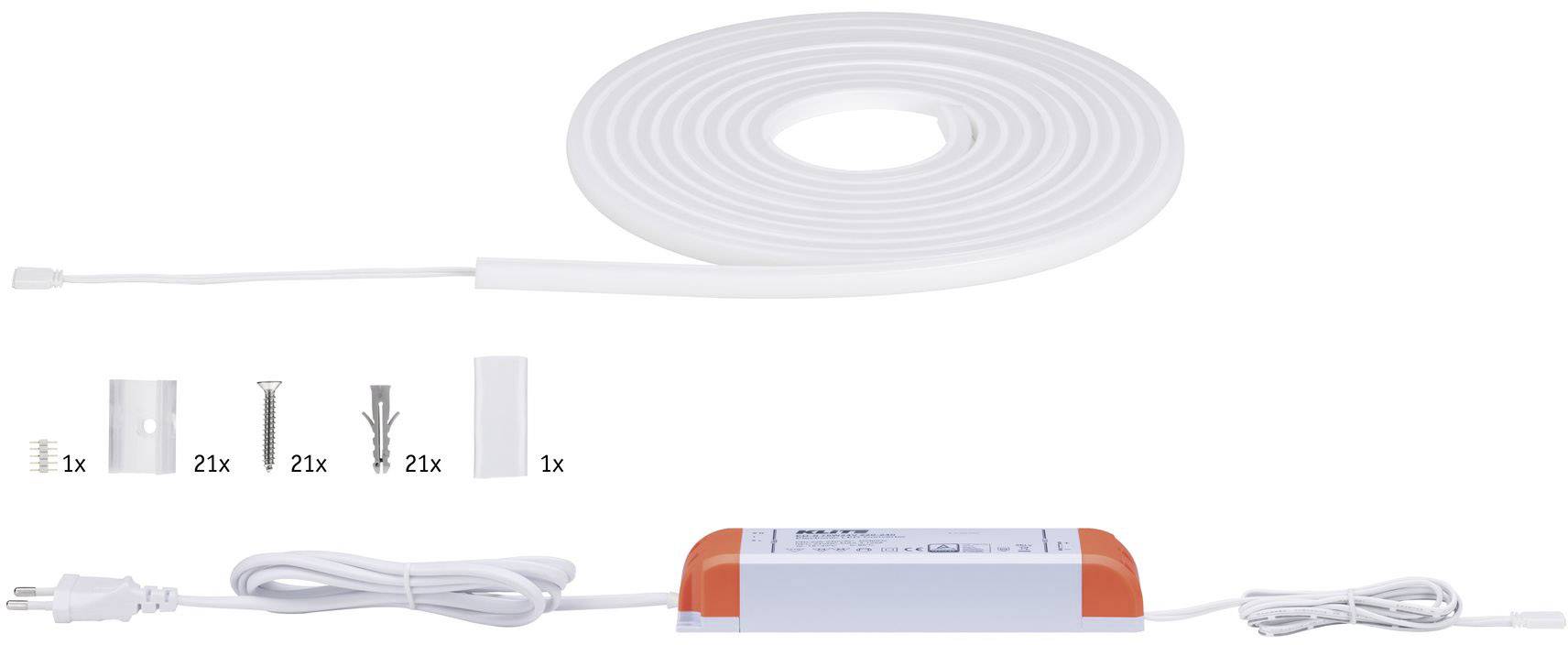Paulmann MaxLED Flow 70964 LED-Streifen-Basisset mit Stecker 24V 5m Warmweiß 1St.