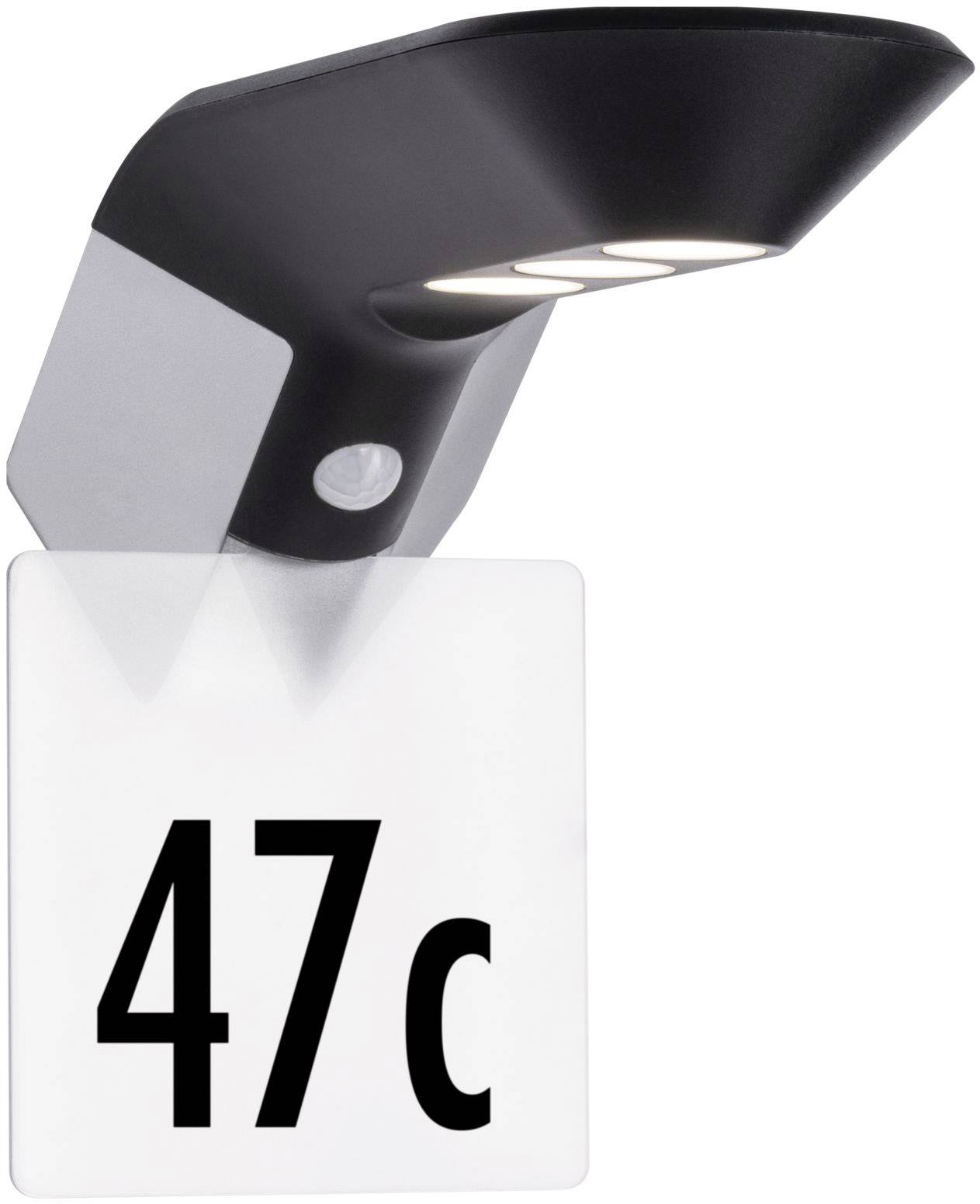 Paulmann 94250 Soley Solar-Außenwandleuchte mit Bewegungsmelder 1.22W Warmweiß Anthrazit