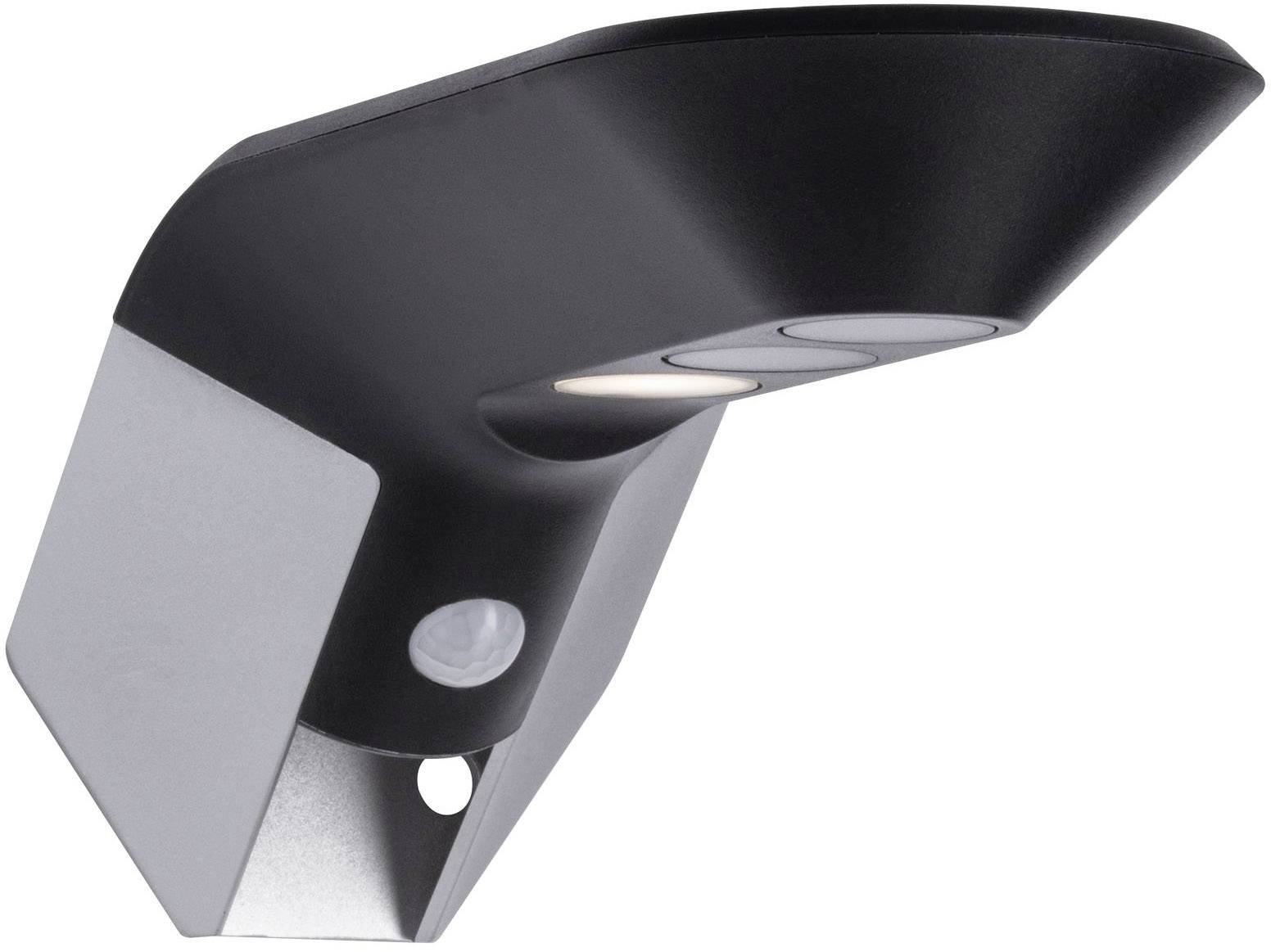 Paulmann 94250 Soley Solar-Außenwandleuchte mit Bewegungsmelder 1.22W Warmweiß Anthrazit