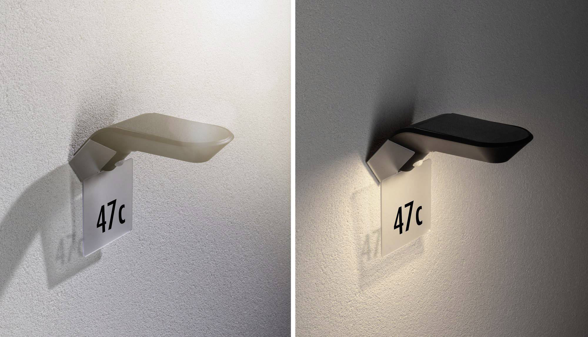 Paulmann 94250 Soley Solar-Außenwandleuchte mit Bewegungsmelder 1.22W Warmweiß Anthrazit