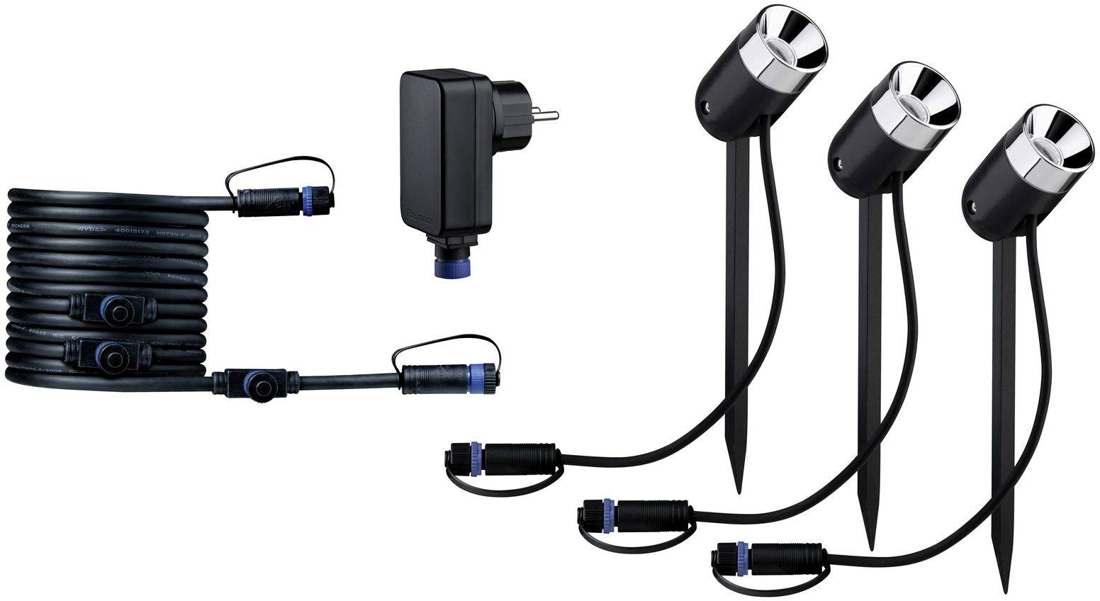 Paulmann Pike 94242 Beleuchtungssystem Plug & Shine LED-Gartenstrahler-Starter-Set 3er Set LED 10.5W Warmweiß Anthrazit