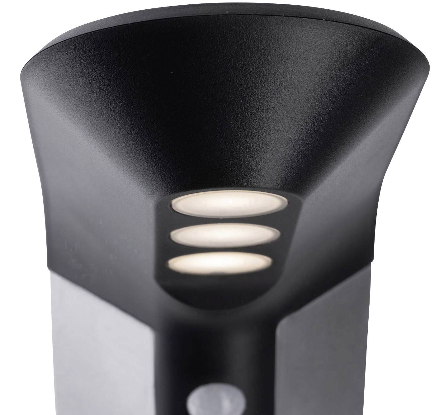 Paulmann 94252 Soley Solar-Außenstandleuchte mit Bewegungsmelder 1.22W Warmweiß Anthrazit