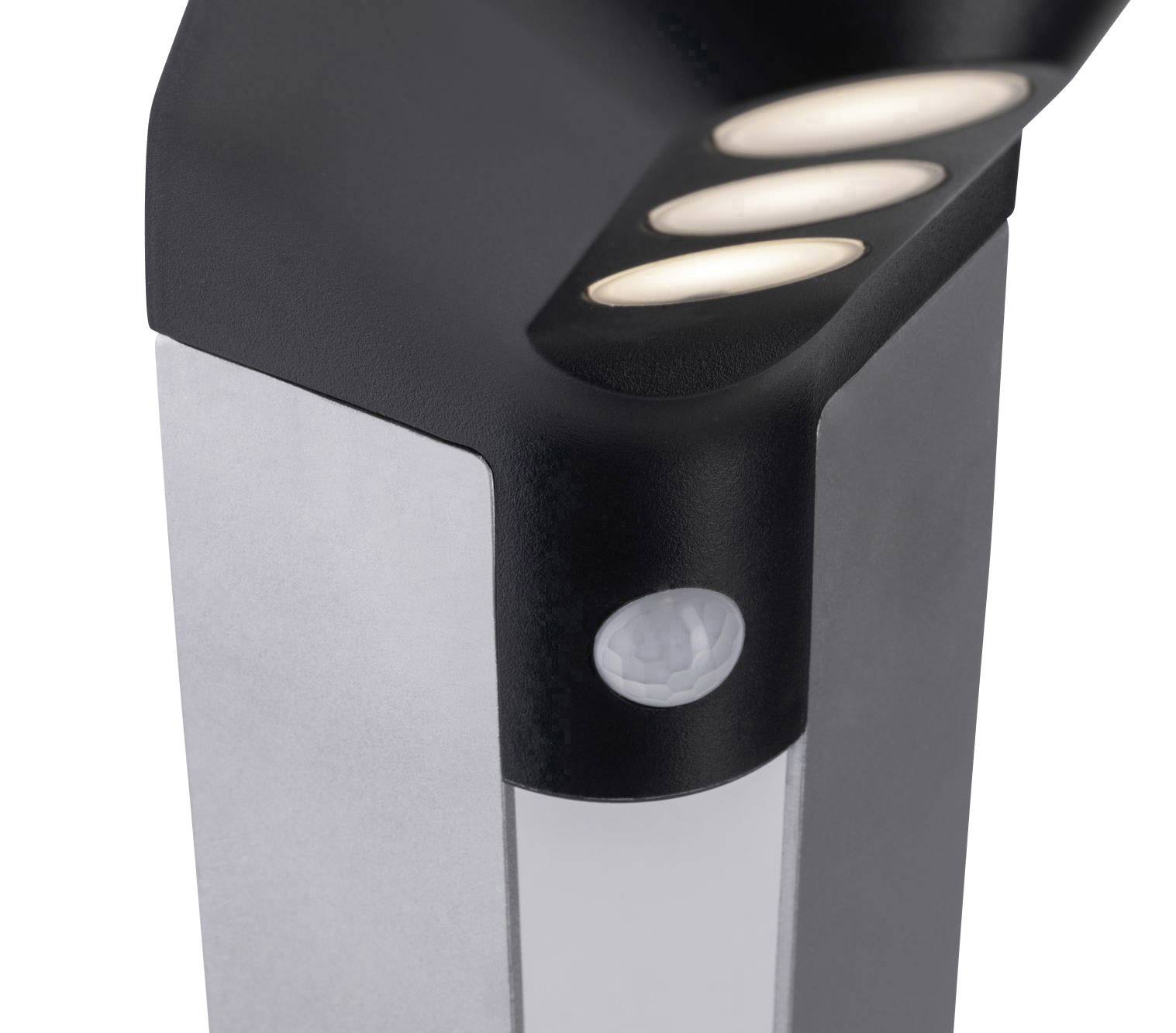 Paulmann 94252 Soley Solar-Außenstandleuchte mit Bewegungsmelder 1.22W Warmweiß Anthrazit