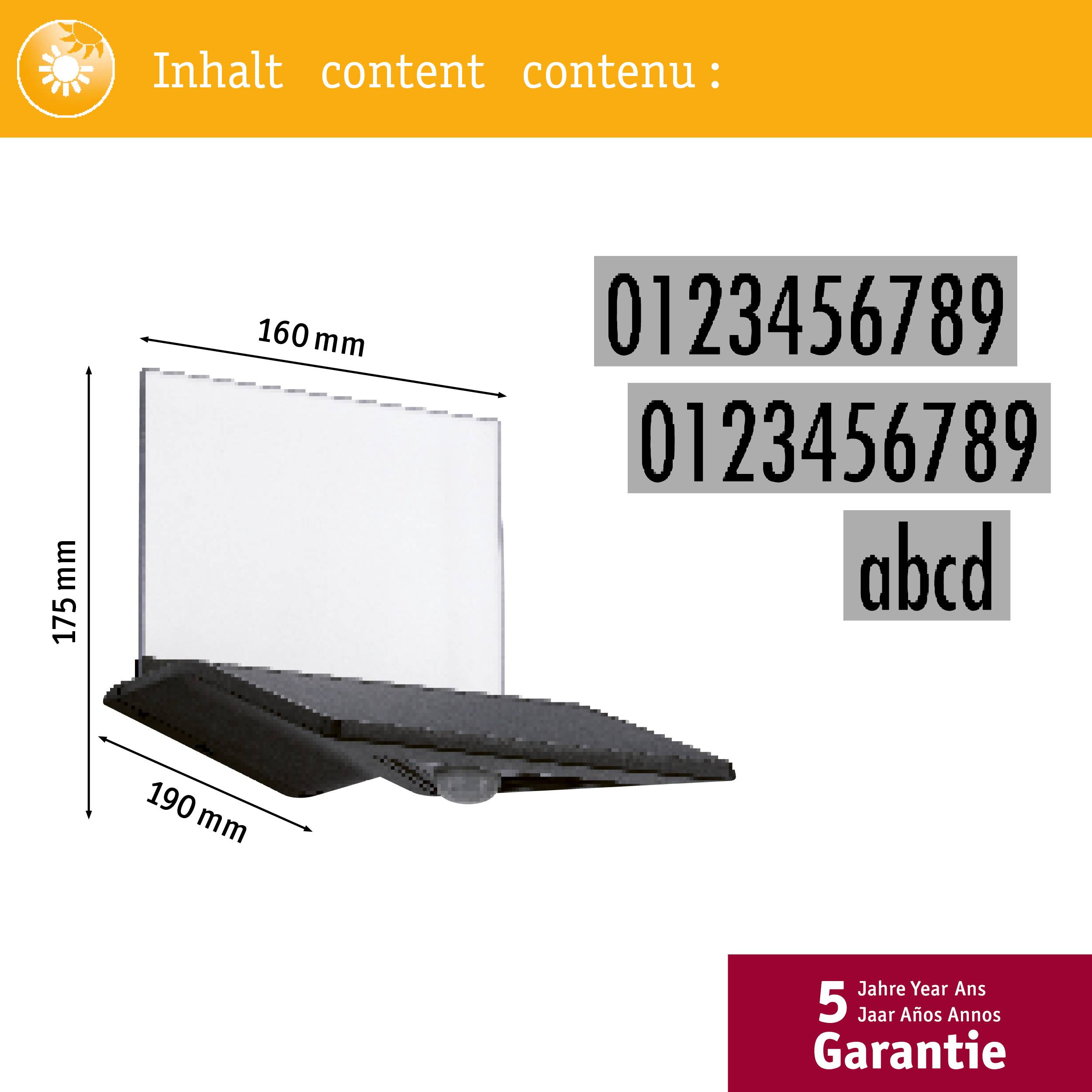 Paulmann 94243 Yoko Solar-Hausnummernleuchte mit Bewegungsmelder 1.2W Warmweiß Anthrazit