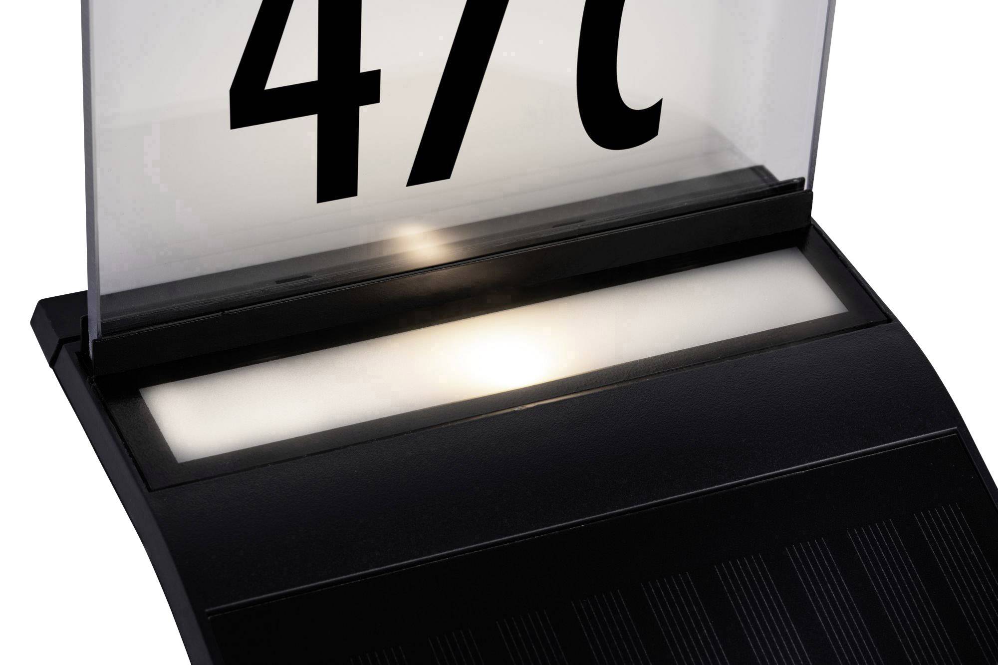 Paulmann 94243 Yoko Solar-Hausnummernleuchte mit Bewegungsmelder 1.2W Warmweiß Anthrazit