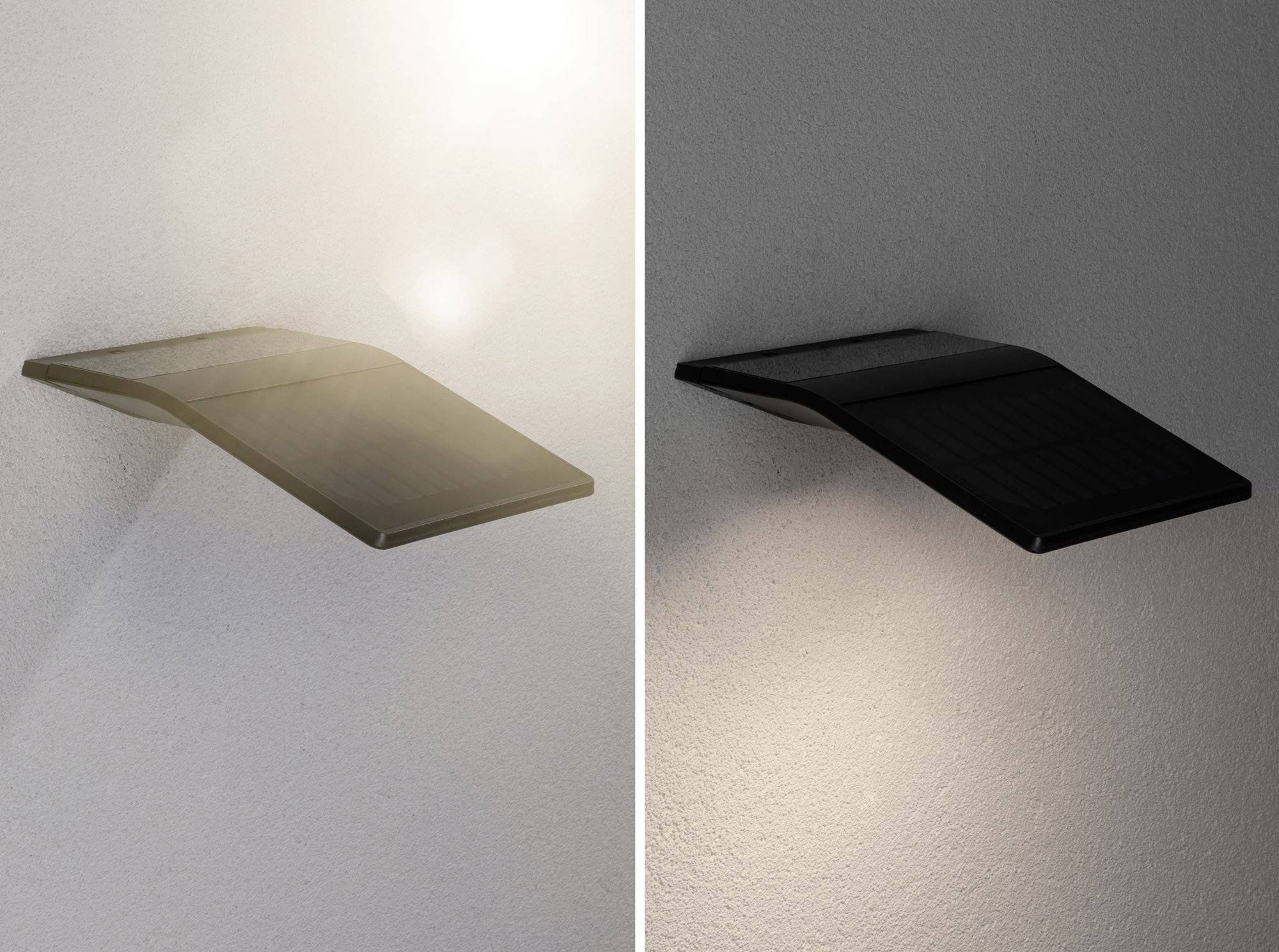 Paulmann 94245 Yoko Solar-Außenwandleuchte mit Bewegungsmelder 1.2W Warmweiß Anthrazit